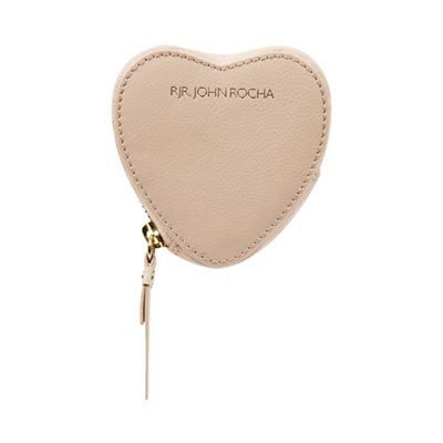 Light pink leather heart coin purse